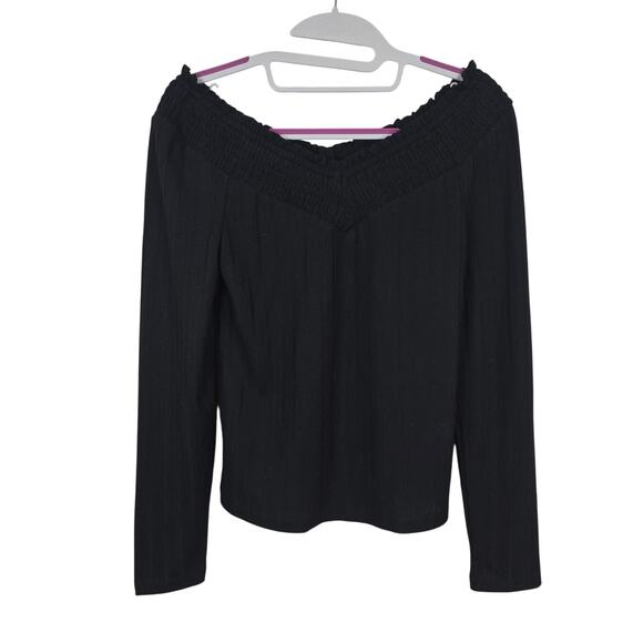 Jessica Simpson Tops - NEW NWT Women's Jessica Simpson Black Knit Ribbed Off The Shoulder Top | Small